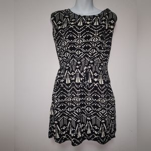 BeBop Sleeveless Black White Aztec Pattern Dress M